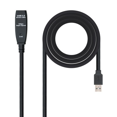 Nanocable Cable USB 3.0 prolongador con amplificador, tipo AM-AH, 5m