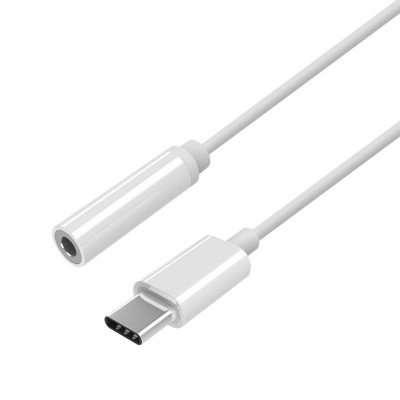 AISENS Conversor USB-C a audio estilo Apple, USB-CM-Jack 3.5H, Blanco, 15 cm