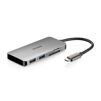 D-Link DUB-M610 base para portátil y replicador de puertos Alámbrico USB 3.2 Gen 1 (3.1 Gen 1) Type-C Aluminio, Negro