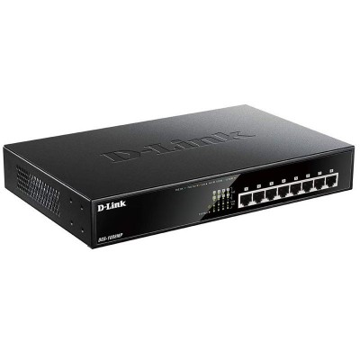 D-Link DGS-1008MP switch No administrado Gigabit Ethernet (101001000) Energía sobre Ethernet (PoE) 1U Negro