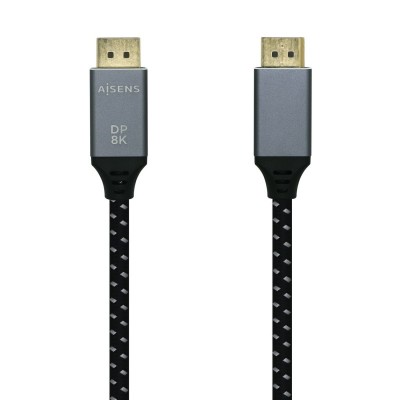 AISENS Cable Displayport V1.4 8k@60hz, DPM-DPM, GrisNegro, 2.0m