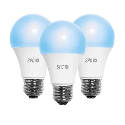 Bombilla Led E27 Led SPC Aura 800 Wi-Fi Inteligente RGB 10W 800 Lumen 3 Pack