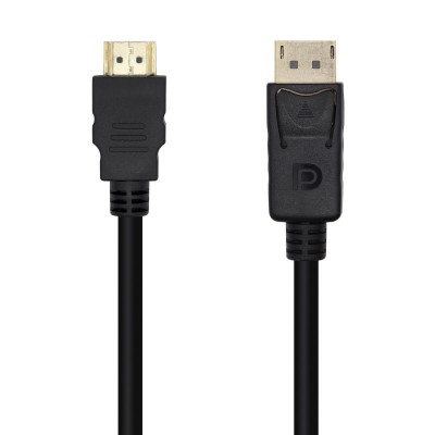 AISENS Cable Conversor DisplayPort A HDMI, DPM-HDMIM, Negro, 1.0m