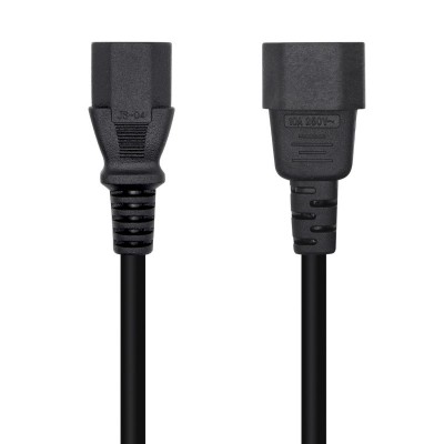 AISENS Cable Alimentación CPU, C13H-C14M, Negro, 3.0m