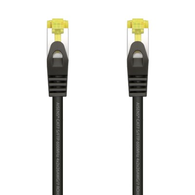 AISENS Cable De Red Latiguillo RJ45 LSZH Cat.7 600 MHz SFTP PIMF AWG26, Negro, 0.5 m