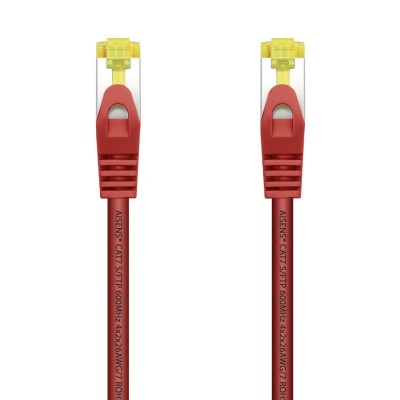 AISENS Cable De Red Latiguillo RJ45 LSZH Cat.7 600 MHz SFTP PIMF AWG26, Rojo, 0.5 m