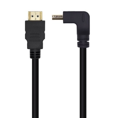 AISENS Cable HDMI V2.0 Acodado Premium Alta Velocidad  HEC 4K@60Hz 18Gbps, AM-AM, Negro, 2.0m