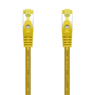 AISENS Cable De Red Latiguillo RJ45 LSZH Cat.7 600 MHz SFTP PIMF AWG26, Amarillo, 1.0 m