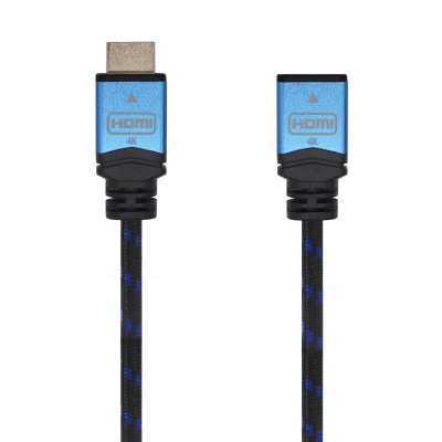 AISENS Cable HDMI V2.0 Prolongador Premium Alta Velocidad  HEC 4K@60Hz 18Gbps, AM-AH, NegroAzul, 2.0m