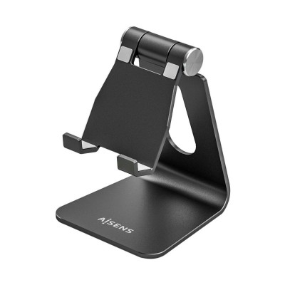 AISENS Soporte De Sobremesa Tamaño M Ajustable (1 Pivote) Para Movil  Tablet, Negro