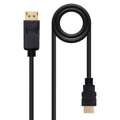 Nanocable Cable Conversor DISPLAYPORT a HDMI, DPM - HDMIM, Negro, 1.5 m