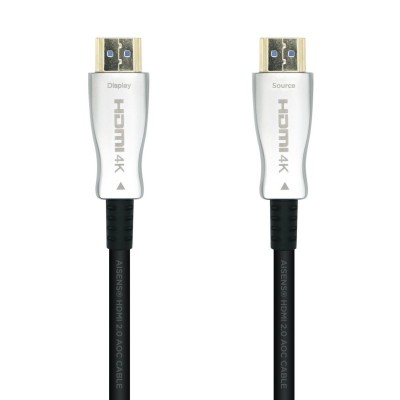 AISENS Cable HDMI V2.0 AOC Premium Alta Velocidad  HEC 4k@60Hz 18Gbps, AM-AM, Negro, 20m