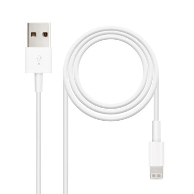 Nanocable Cable Lightning a USB-A, LightningM -USB AM, Blanco, 50 cm