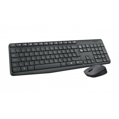 Logitech MK235 teclado Ratón incluido USB QWERTY Español Gris