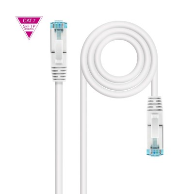 Nanocable Cable de Red Cat.7 600MHZ LSZH SFTP PIMF AWG26, Blanco, 25 cm