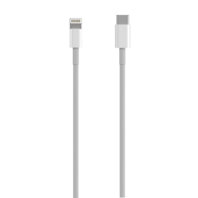 AISENS Cable USB 2.0 USB-C A Lightning PD 2A, LightningM-USB-CM, Blanco, 0.5 m