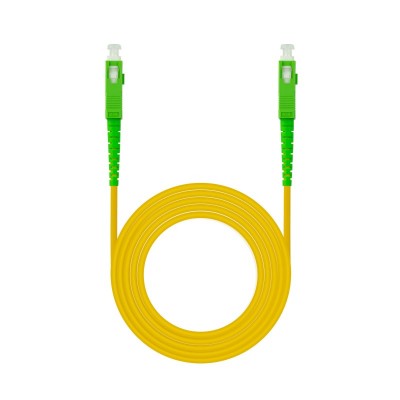 Nanocable Cable de Fibra Óptica SCAPC a SCAPC Monomodo Simplex LSZH, Amarillo, 2 m