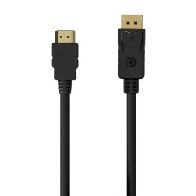 AISENS Cable Conversor DISPLAYPORT a HDMI, DPM-HDMIM, Negro, 0.5M