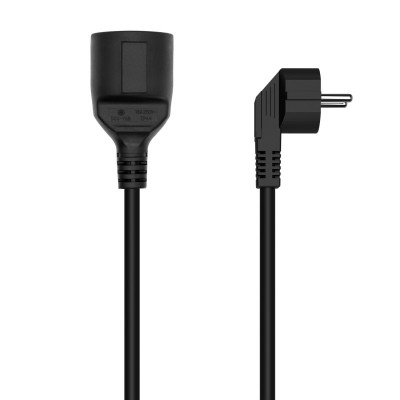 AISENS Cable Alargador de Alimentacion Schuko, CEE7M-CEE7H, Negro, 10M