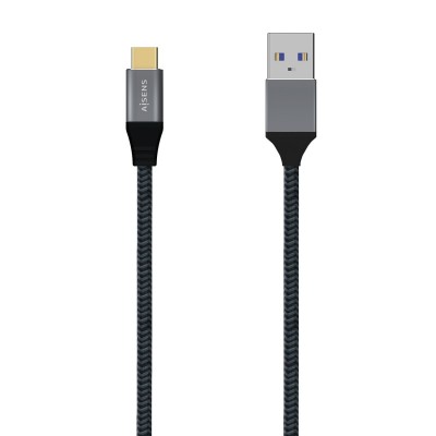 AISENS Cable USB 3.1 Gen2 Aluminio 10Gbps 3A, Tipo USB-CM-AM, Gris, 1.5M