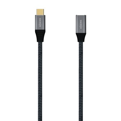 AISENS Cable USB 3.2 Gen2X2 Aluminio 20Gbps 5A 100W, Tipo USB-CM-USB-CH, Gris, 1.0M