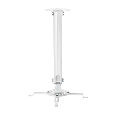 AISENS Soporte Universal Giratorio, Inclinable y Extensible de Techo para Proyector 13.5Kg, Blanco