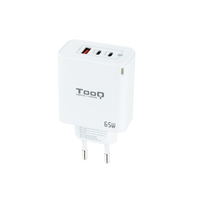 TooQ Cargador de Pared GaN 2USB-CPD + USB-AQC 65W, Blanco