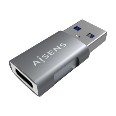 AISENS Mini Adaptador USB 3.2 GEN2 10G 3A, Tipo USB-CH-AM, Gris