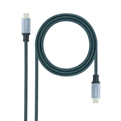 Nanocable Cable USB 3.1 Gen2 10Gbps 5A, 4K60Hz, USB-CM-USB-CM, GrisNegro, 1 m