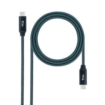 Nanocable Cable USB 3.2 Gen2x2 20Gbps 5A100W 4K60Hz USB-CM-USB-CM, GrisNegro, 1 m