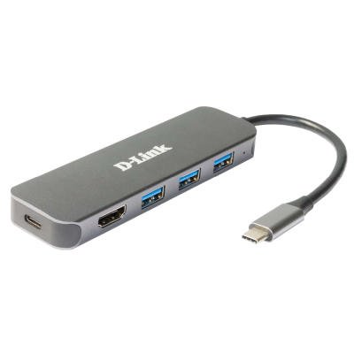 D-Link DUB-2333 base para portátil y replicador de puertos Alámbrico USB Tipo C Gris