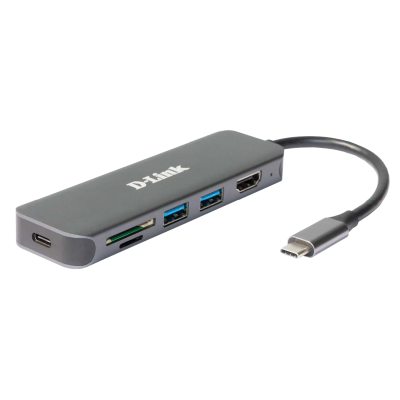 D-Link DUB-2327 base para portátil y replicador de puertos Alámbrico USB Tipo C Gris