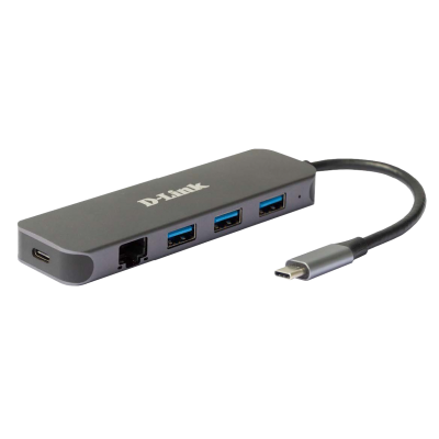 D-Link DUB-2334 base para portátil y replicador de puertos Alámbrico USB Tipo C Gris