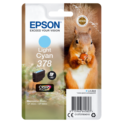 Epson Squirrel Singlepack Light Cyan 378 Claria Photo HD Ink