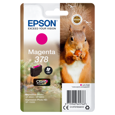 Epson Squirrel Singlepack Magenta 378 Claria Photo HD Ink