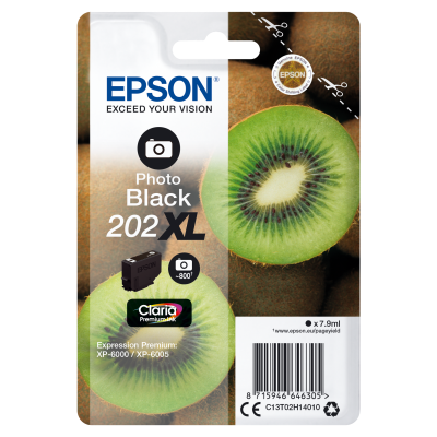 Epson Kiwi Singlepack Photo Black 202XL Claria Premium Ink