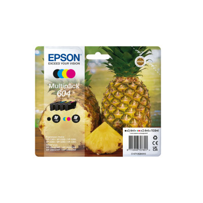 Epson 604 cartucho de tinta 4 pieza(s) Compatible Rendimiento estándar Negro, Cian, Magenta, Amarillo