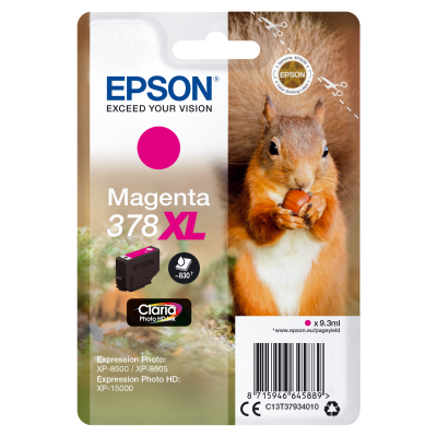 Epson Squirrel Singlepack Magenta 378XL Claria Photo HD Ink