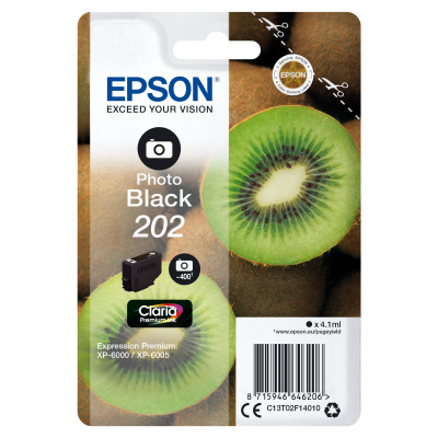 Epson Kiwi Singlepack Photo Black 202 Claria Premium Ink