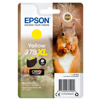 Epson Squirrel Singlepack Yellow 378XL Claria Photo HD Ink