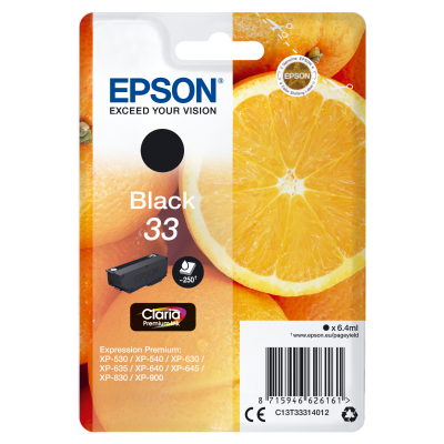 Epson Oranges Singlepack Black 33 Claria Premium Ink