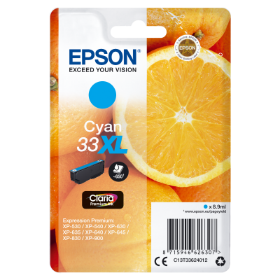 Epson Oranges Singlepack Cyan 33XL Claria Premium Ink