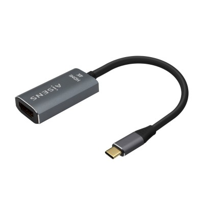 AISENS Conversor Aluminio USB-C a HDMI 4K@60Hz, USB-CM-HDMIH, Gris, 15cm