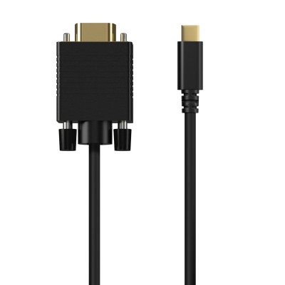 AISENS Cable Conversor USB-C a VGA, USB-CM-HDB15M, Negro, 0.8M