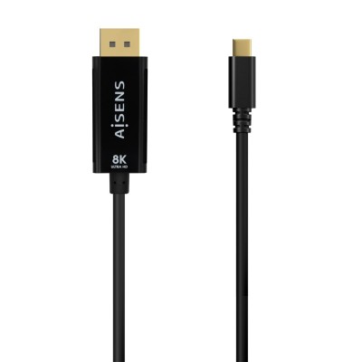 AISENS Cable Conversor USB-C a Displayport 8K@60Hz, USB-CM-DPM, Negro, 1.8M