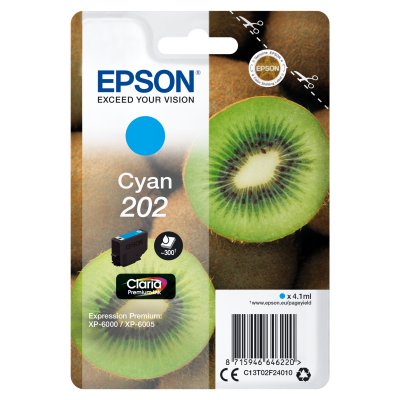 Epson Kiwi Singlepack Cyan 202 Claria Premium Ink