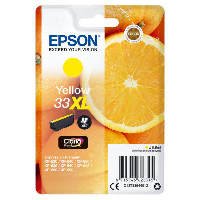 Epson Oranges Singlepack Yellow 33XL Claria Premium Ink