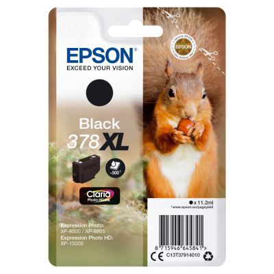 Epson Squirrel Singlepack Black 378XL Claria Photo HD Ink