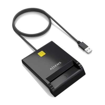 AISENS Lector de Tarjeta Inteligente DNI USB-C, Negro