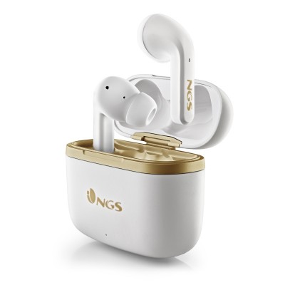 NGS ARTICA TROPHY Auriculares Inalámbrico Dentro de oído LlamadasMúsica USB Tipo C Bluetooth Oro, Blanco